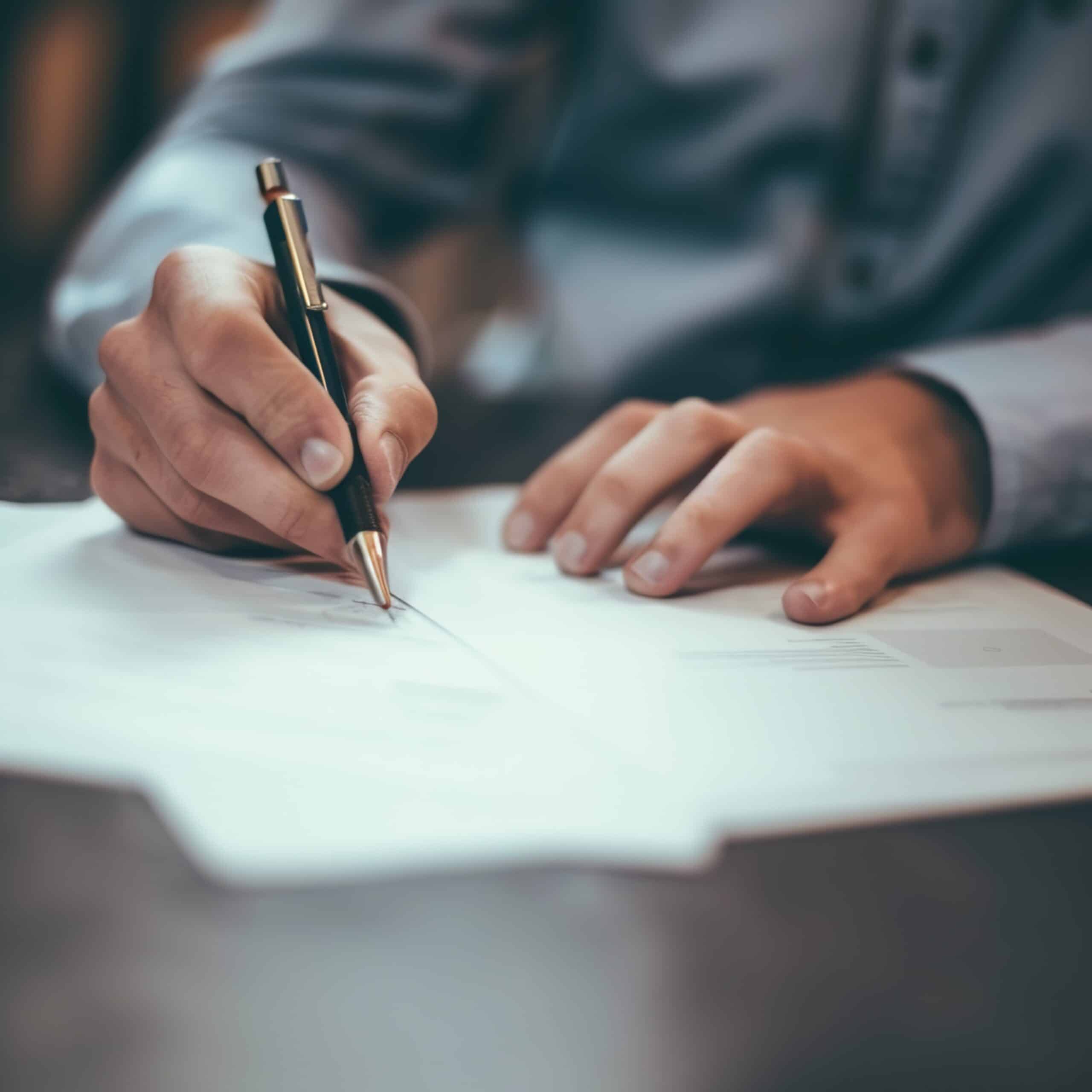 a hand writing something on a paper for work --v 6 Job ID: 08f8c660-0612-47f5-af6b-fecb09ebad8c